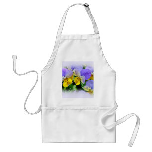 Tablier Pansies - pourpre et jaune