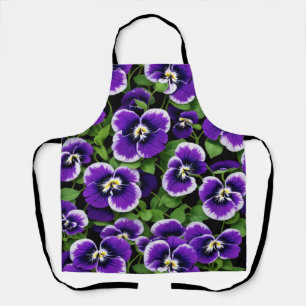 Tablier Pansies violettes graphiques