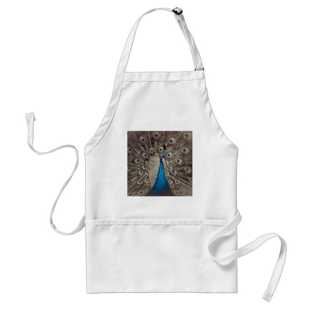 Tablier Paon Bleu Antique (Devant)