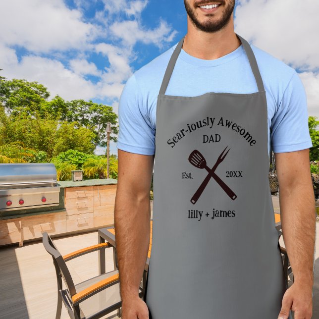 Tablier Papa BBQ Sear-ieusement Incroyable (Créateur téléchargé)