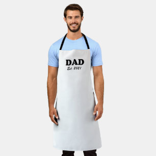 Tablier Papa blanc Personnalisé Date établie moderne fun