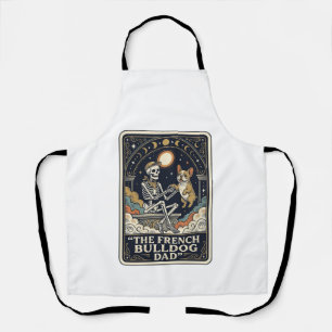 Tablier Papa Bouledogue Français Vintage Squelette Tarot T