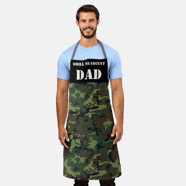 Tablier Papa Camoflage Camo Imprimer Armée Vétérinaire (Porté)