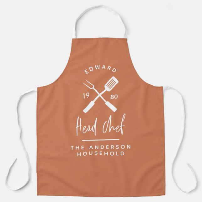 Tablier Papa chef chef barbecue grill Noël anniversaire mo (Recto)