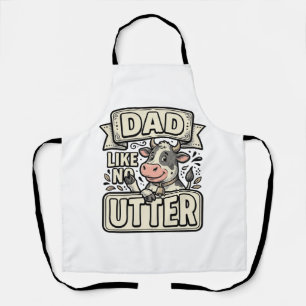 Tablier Papa comme pas de pis drôle vache vintage vecteur