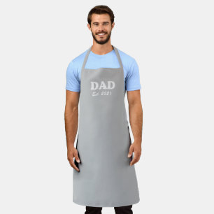Tablier Papa, Custom Est date clair gris Fête des pères