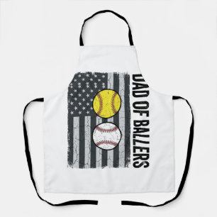 Tablier Papa de Ballers Softball Baseball Patriotique