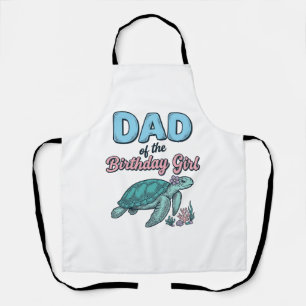 Tablier Papa de la fille de la tortue de mer d'anniversair