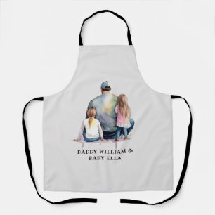 Tablier Papa et filles personnalisées (9)