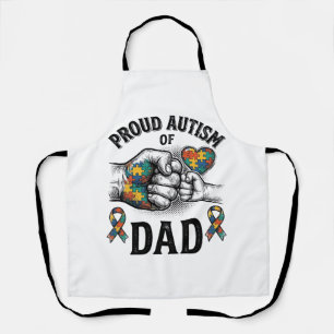 Tablier Papa fièrement autiste Vintage Gravure Chemise de