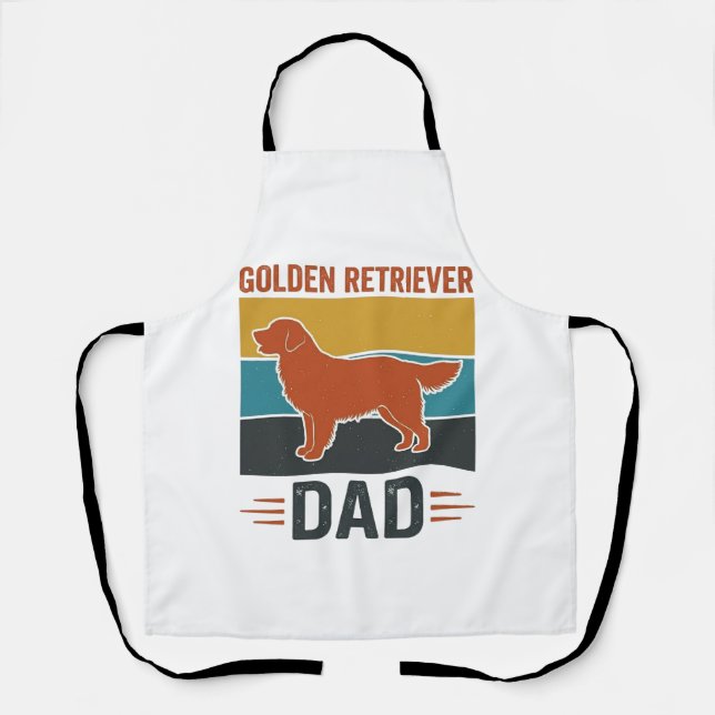 Tablier Papa Golden Retriever Conception Vector pour Amate (Recto)