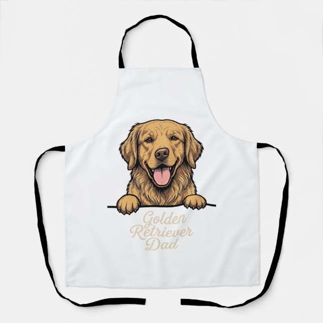 Tablier Papa Golden Retriever Gravure Vintage (Recto)