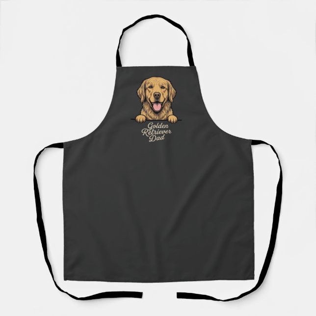 Tablier Papa Golden Retriever Gravure Vintage (Recto)