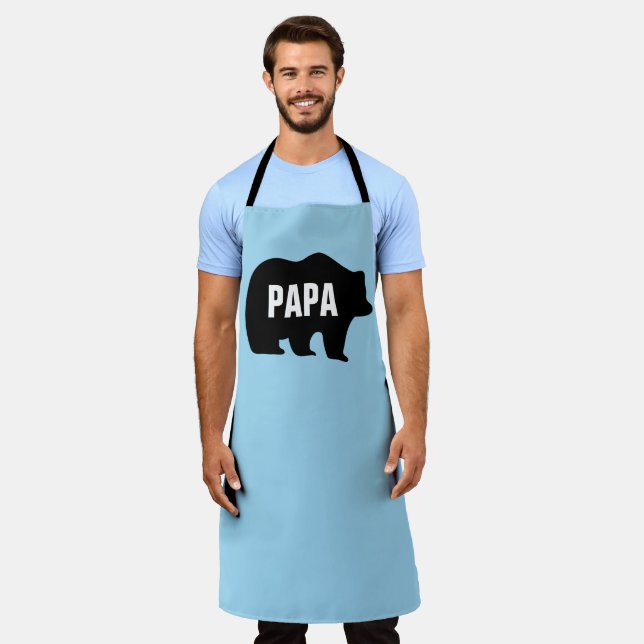 TABLIER PAPA GRIZZLY BEAR PAPA FÊTE DES PÈRES FUNNY APRON (Porté)