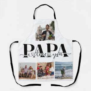 Tablier Papa I Love You Custom Photo Collage