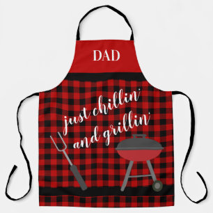 Tablier Papa - Juste Chillin' et Grillin' Buffalo Plaid BQ