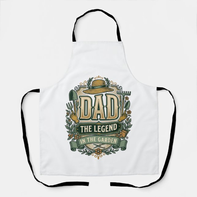Tablier Papa La légende dans le jardin Conception de jardi (Recto)