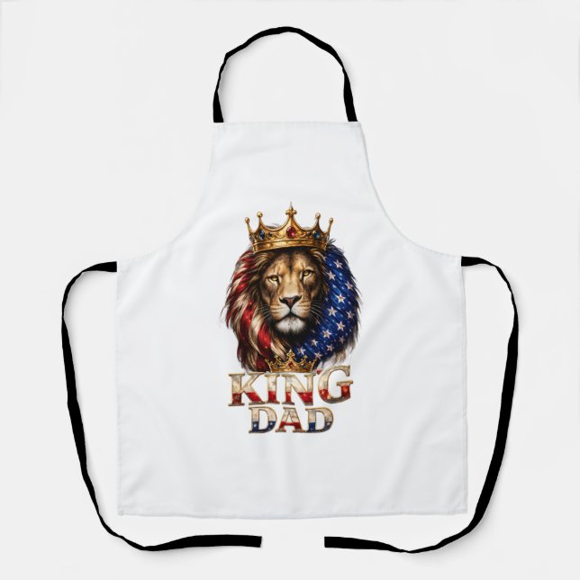 Tablier Papa Lion Drapeau Américain  (Recto)
