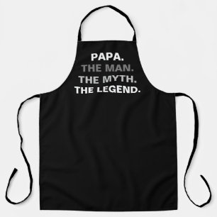 Tablier Papa Man Myth Legend Drôle Citation Noir Blanc Tex