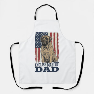 Tablier Papa Mastiff Anglais Design de chien vintage patri