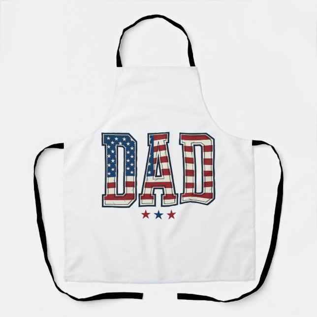 Tablier Papa patriotique Drapeau américain Design vectorie (Recto)
