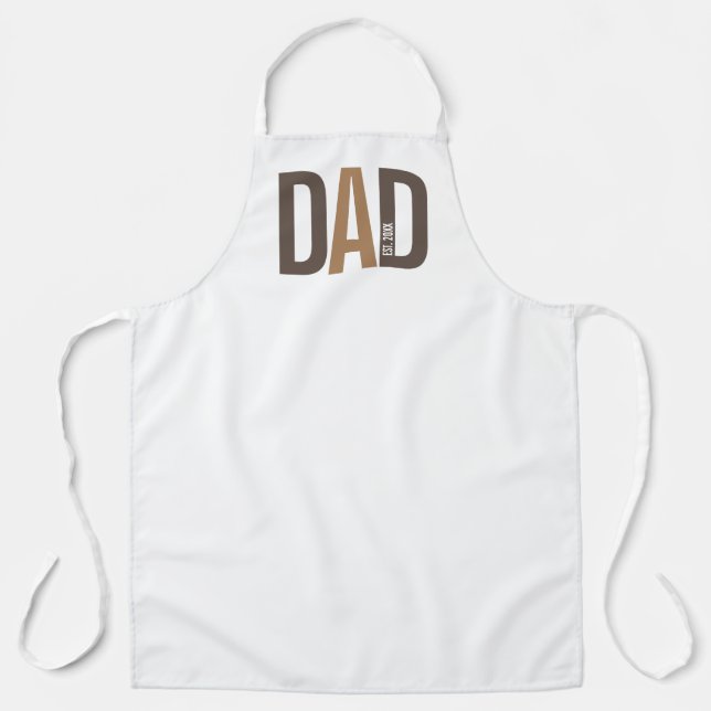 Tablier Papa personnalisé Brown moderne établi (Recto)