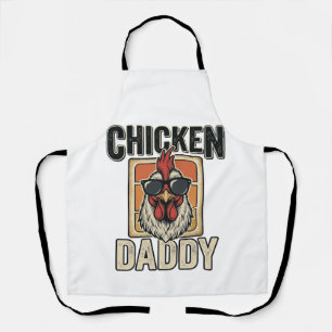 Tablier Papa Poule Drôle Coq Vintage Vecteur Chemise_1
