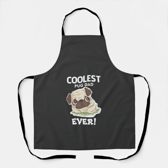 Tablier Papa Pug le plus cool jamais (Recto)