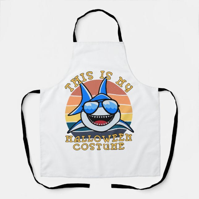 Tablier Papa Requin Soleil Couchant Épouvantable Drôle (Recto)