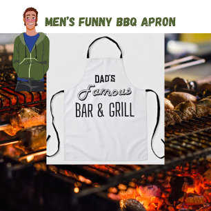 Tablier Papa's Famous Bar & Grill Funny Bbq