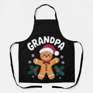 Tablier Papi Noël Pain d'épice Santa Chapeau Famille