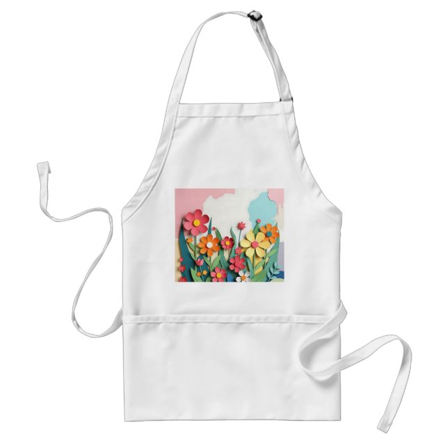 Tablier Papier Collage Jardin Fleur (Devant)