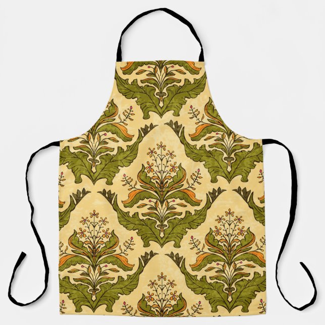 Tablier Papier peint floral classique de plantes stylisés, (Recto)