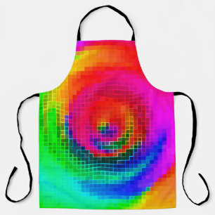 Tablier Papier peint géométrique multicolore motif abstrai