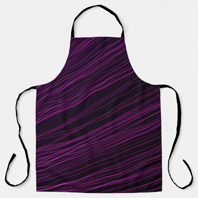 Tablier Papier peint numérique violet et blanc (Recto)