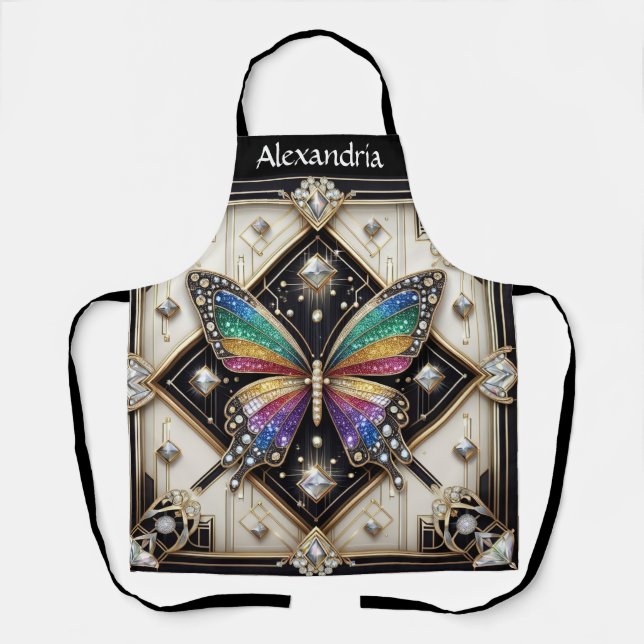 Tablier Papillon Arc-en-ciel Art Déco (Recto)