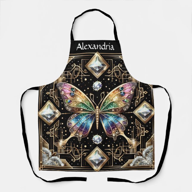 Tablier Papillon Arc-en-Ciel Art Déco (Recto)