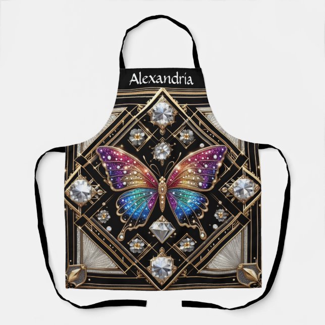 Tablier Papillon Arc-en-ciel Art Déco (Recto)