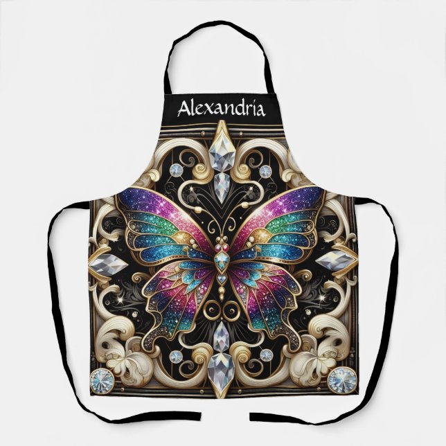 Tablier Papillon Arc-en-ciel Art Déco (Recto)