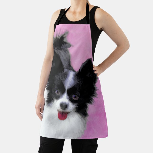 Tablier Papillon (blanc et noir) Peinture - Chien Art (Insitu)