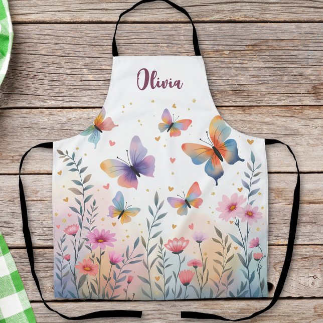 Tablier Papillon de meadow aquarelle charmant (Créateur téléchargé)