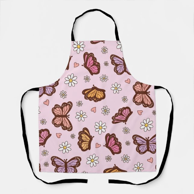 Tablier Papillon et fleurs motif sans couture (Recto)