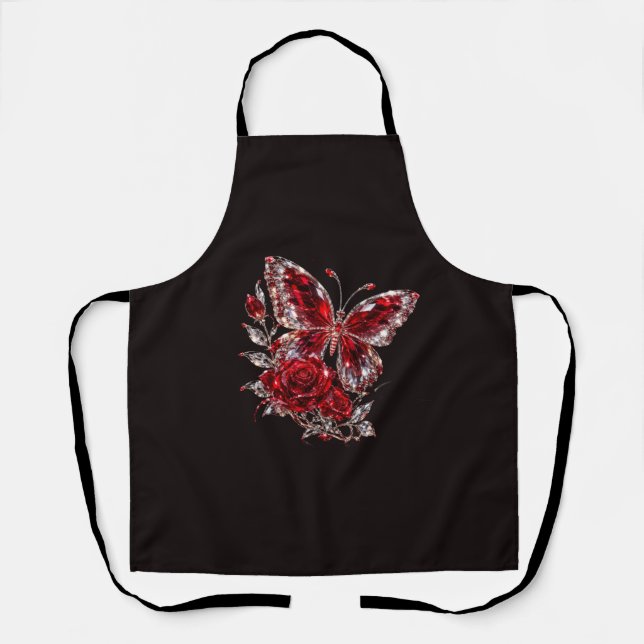 Tablier Papillon et Rose de cristal de rubis (Recto)