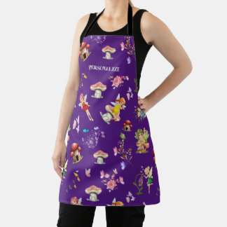Tablier Papillon Fée Champagne Violet à thème