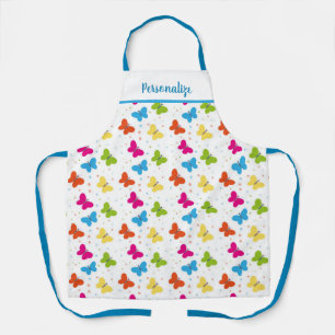 Tablier Papillon Mignon Motif Multi-Color Personnalisé