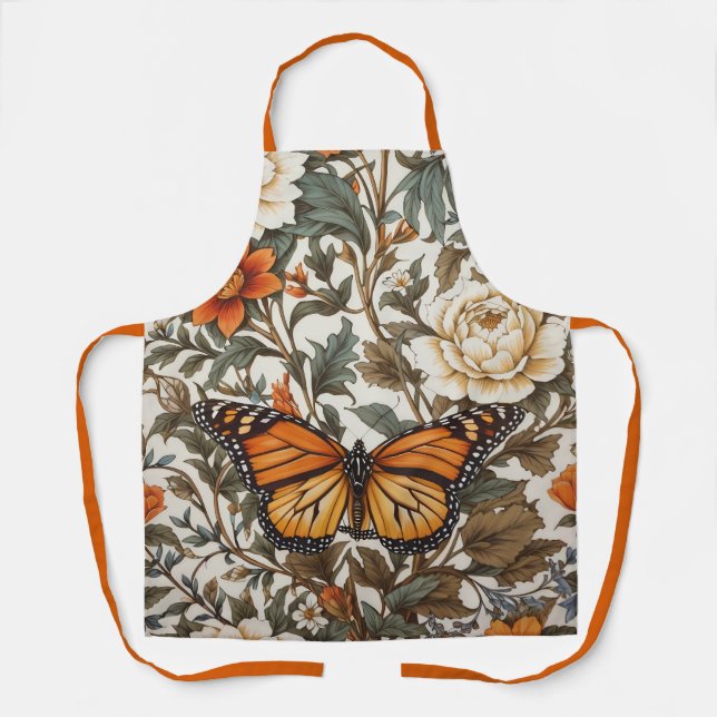 Tablier Papillon Monarque Élégant Inspiré de William Morri (Recto)