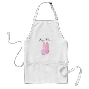 Tablier Papillon rose Aquarelle Virtuelle Femme Apron