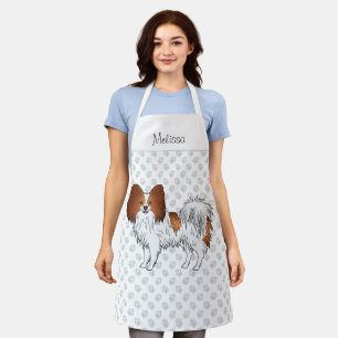 Tablier Papillon Rouge Et Blanc Mignon Chien Avec Texte Pe