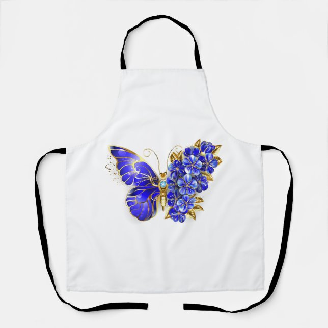 Tablier Papillon Saphir Fleur (Recto)