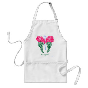 Tablier papillon vert rose et émeraude